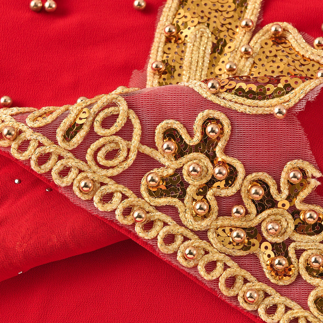 HilalHaven Gilded Bloom Embellished Chiffon Hijab — Hand‑crafted Sequin &amp; Bead Ornamented Hijab Scarf - image 4
