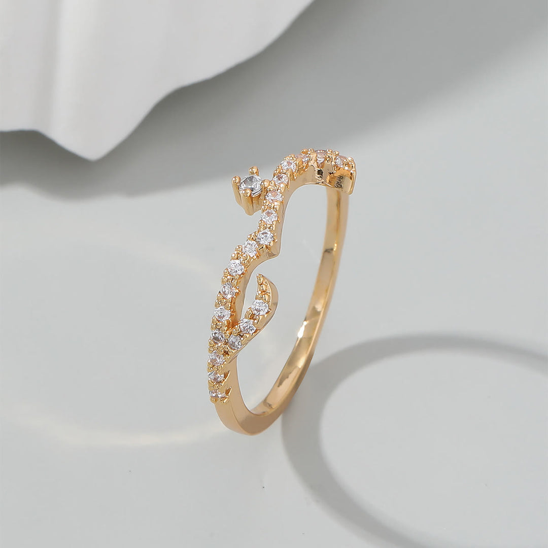 HilalHaven Luminous Cursive Twisted Letter Ring - image 1