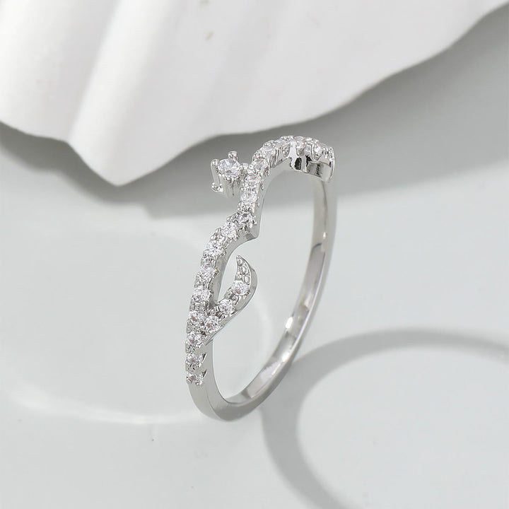 HilalHaven Luminous Cursive Twisted Letter Ring - image 3