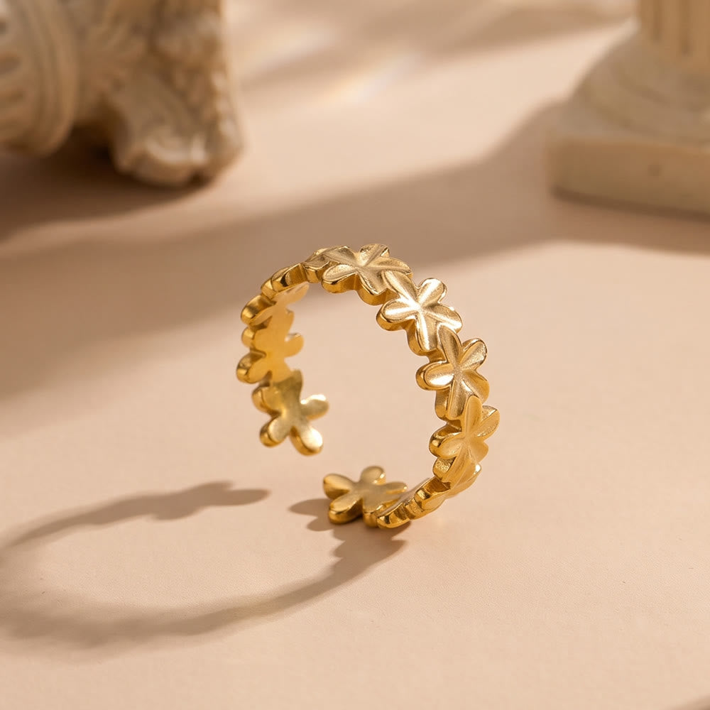 HilalHaven Petal Chain Floral Open Ring - image 4
