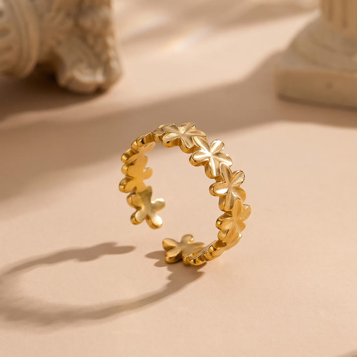 HilalHaven Petal Chain Floral Open Ring - image 4