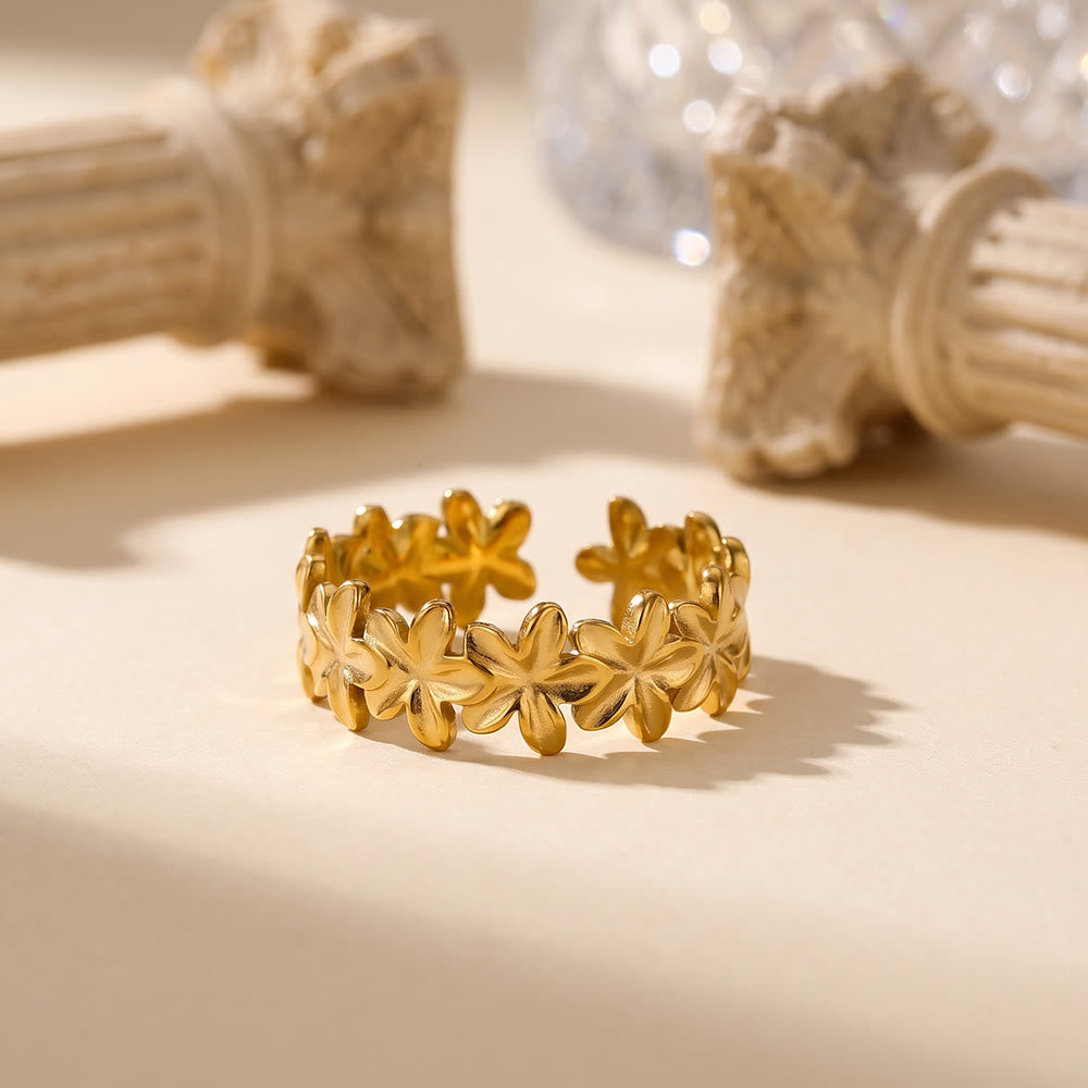 HilalHaven Petal Chain Floral Open Ring - image 2