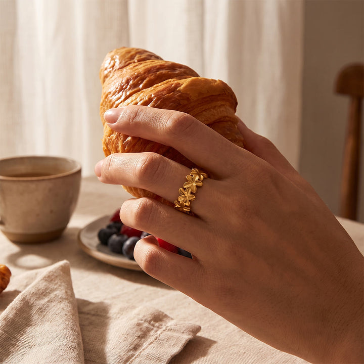 HilalHaven Petal Chain Floral Open Ring - image 8