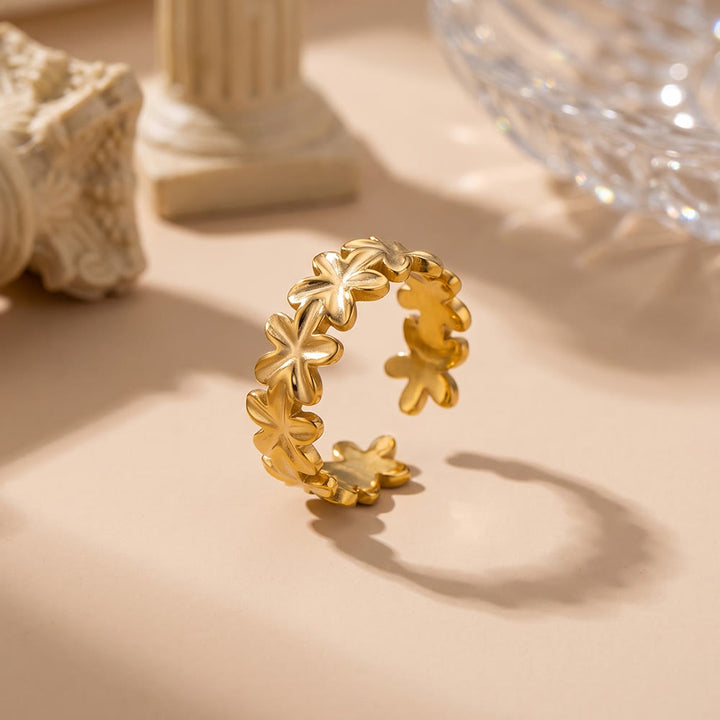 HilalHaven Petal Chain Floral Open Ring - image 3