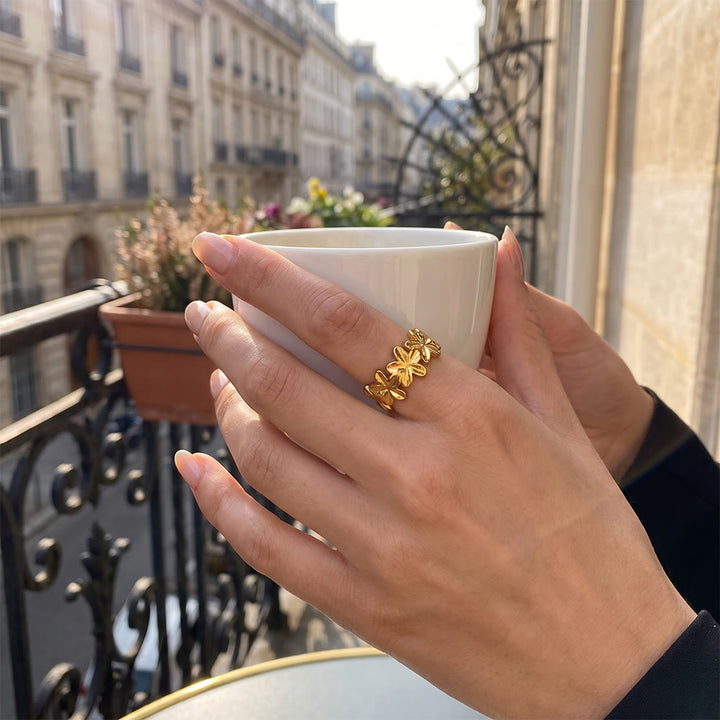 HilalHaven Petal Chain Floral Open Ring - image 6
