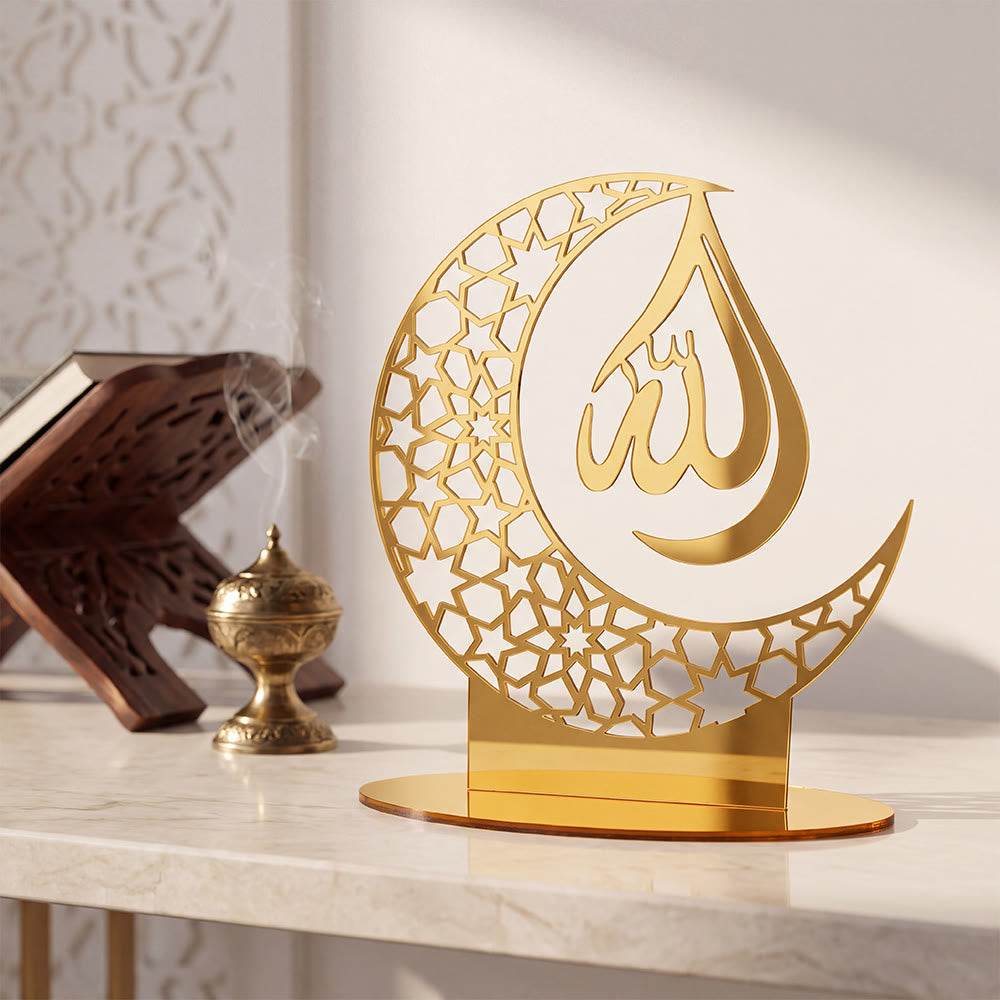 HilalHaven "Lunar Radiance" Acrylic Tabletop Decor - Golden - image 0