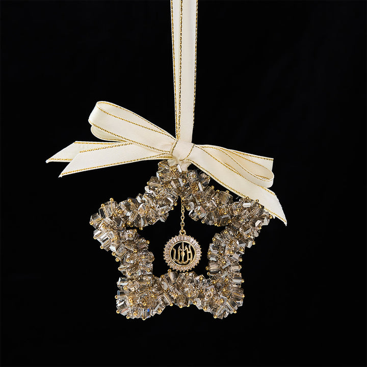 HilalHaven Starlight Journey Allah Crystal Star Car Charm — Bow-tied Gemstone Rearview Mirror Ornament - image 29