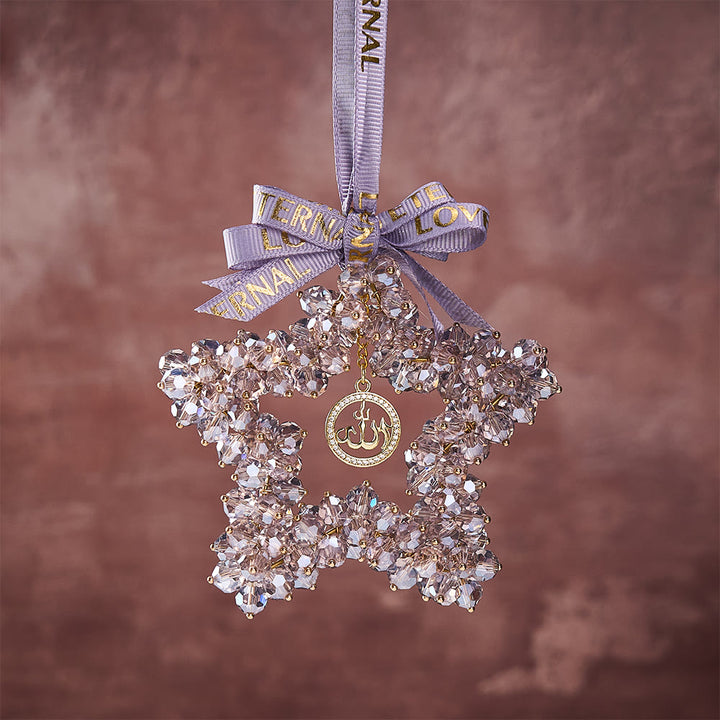 HilalHaven Starlight Journey Allah Crystal Star Car Charm — Bow-tied Gemstone Rearview Mirror Ornament - image 20