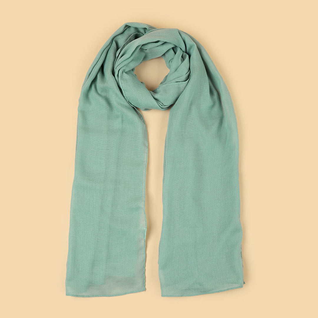 HilalHaven Soft Veil Textured Viscose Hijab Scarf— Mid‑Length Woven All‑Season Wrap - Sage Green - image 9