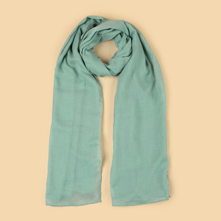HilalHaven Soft Veil Textured Viscose Hijab Scarf— Mid‑Length Woven All‑Season Wrap - Sage Green - image 9