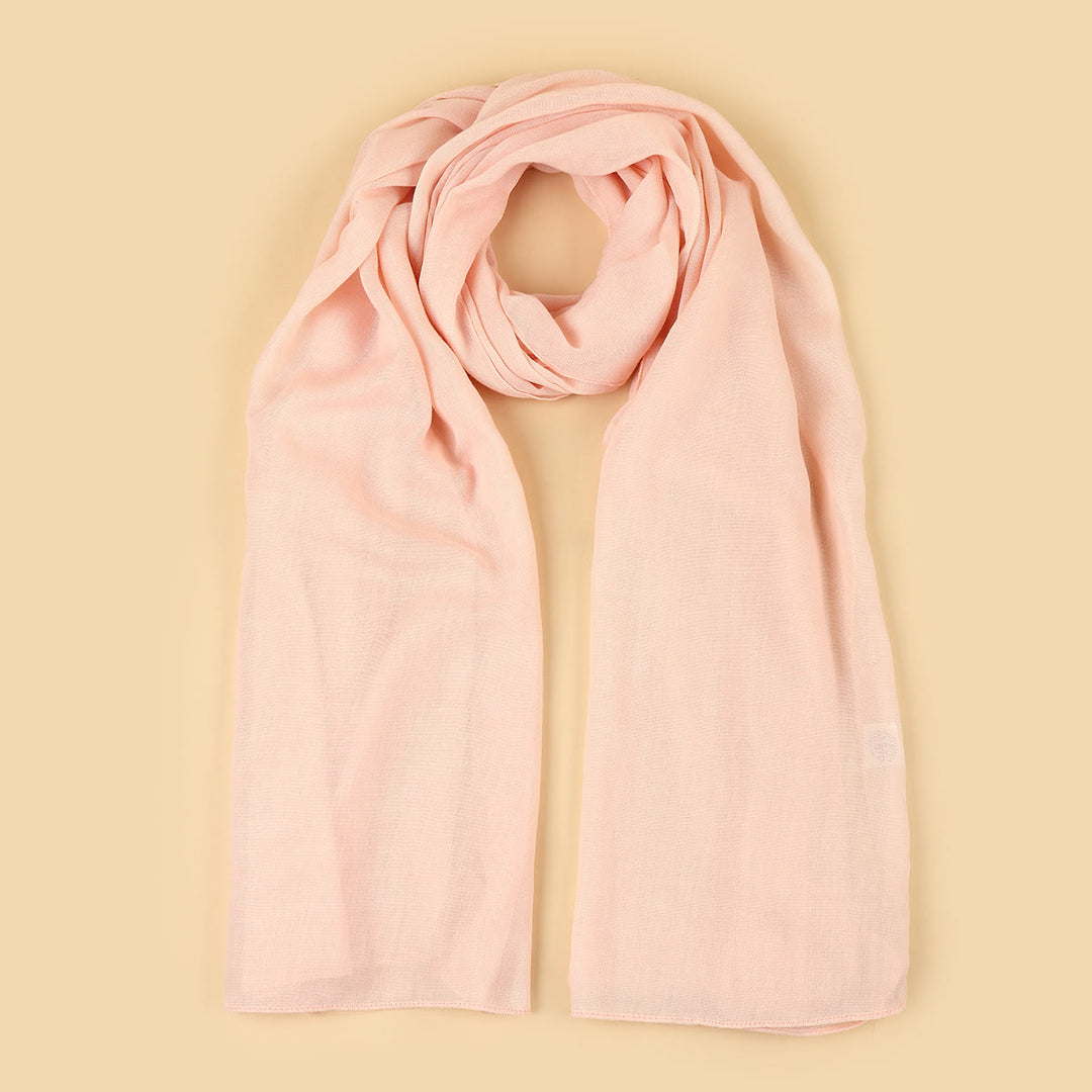 HilalHaven Soft Veil Textured Viscose Hijab Scarf— Mid‑Length Woven All‑Season Wrap - Peach Pink - image 10