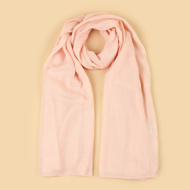 HilalHaven Soft Veil Textured Viscose Hijab Scarf— Mid‑Length Woven All‑Season Wrap - Peach Pink - image 10
