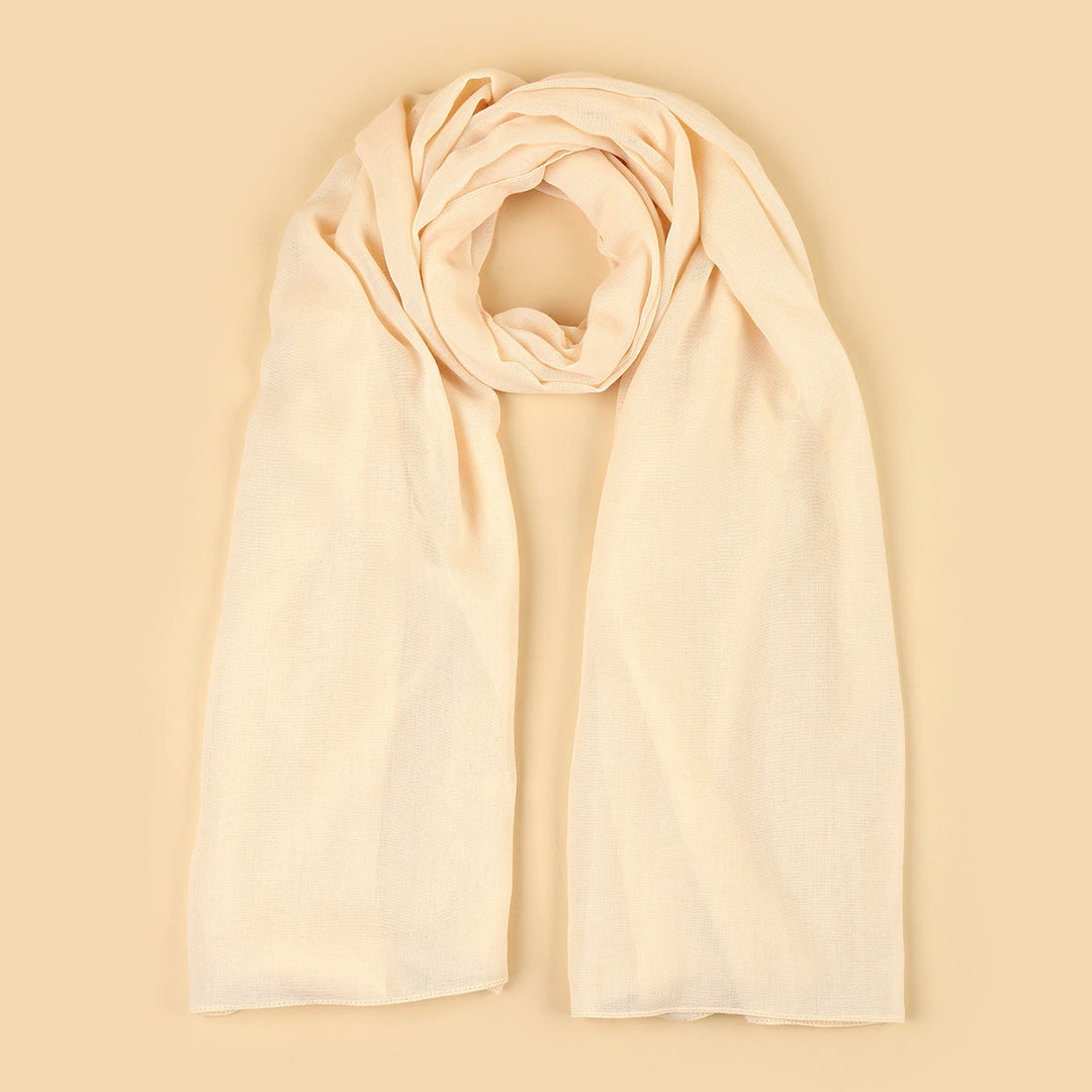HilalHaven Soft Veil Textured Viscose Hijab Scarf— Mid‑Length Woven All‑Season Wrap - Apricot - image 8
