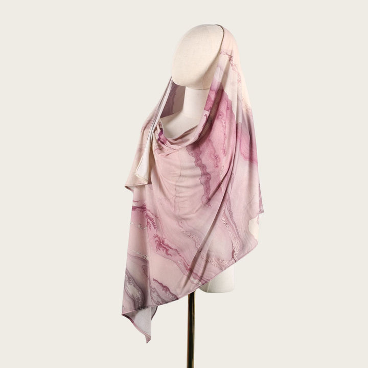 HilalHaven Fluid Hues Art‑Print Satin Cotton Hijab — Multi‑Pattern Long Viscose Head Scarf - 2 - image 3