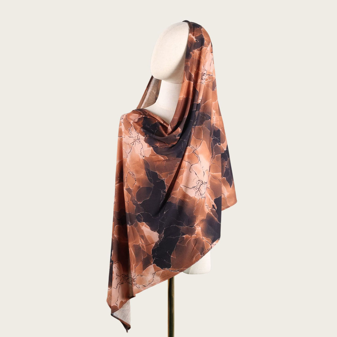 HilalHaven Fluid Hues Art‑Print Satin Cotton Hijab — Multi‑Pattern Long Viscose Head Scarf - 7 - image 13