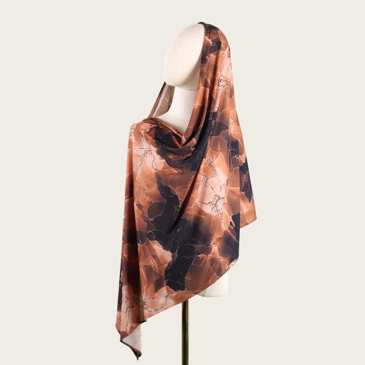 HilalHaven Fluid Hues Art‑Print Satin Cotton Hijab — Multi‑Pattern Long Viscose Head Scarf - 7 - image 13