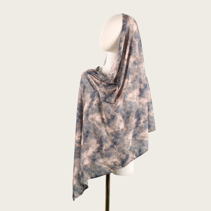 HilalHaven Fluid Hues Art‑Print Satin Cotton Hijab — Multi‑Pattern Long Viscose Head Scarf - 30 - image 59