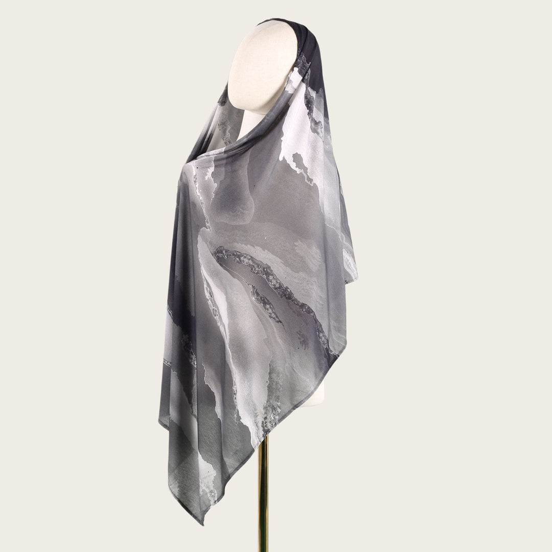 HilalHaven Fluid Hues Art‑Print Satin Cotton Hijab — Multi‑Pattern Long Viscose Head Scarf - 23 - image 45