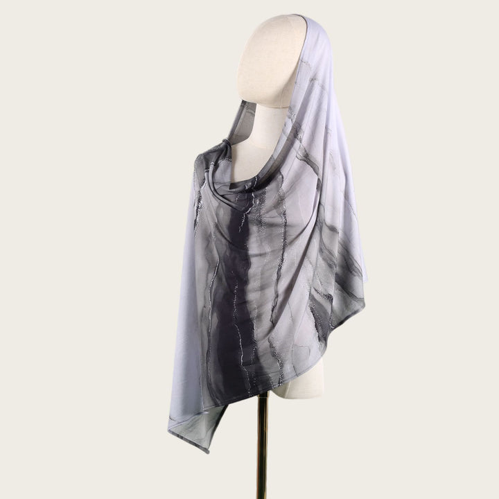 HilalHaven Fluid Hues Art‑Print Satin Cotton Hijab — Multi‑Pattern Long Viscose Head Scarf - 24 - image 47