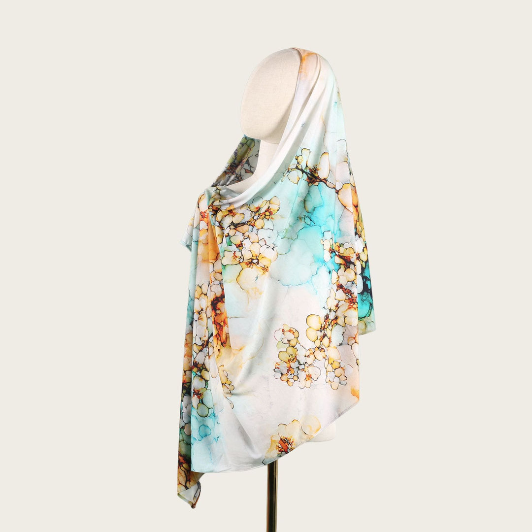 HilalHaven Fluid Hues Art‑Print Satin Cotton Hijab — Multi‑Pattern Long Viscose Head Scarf - 36 - image 71