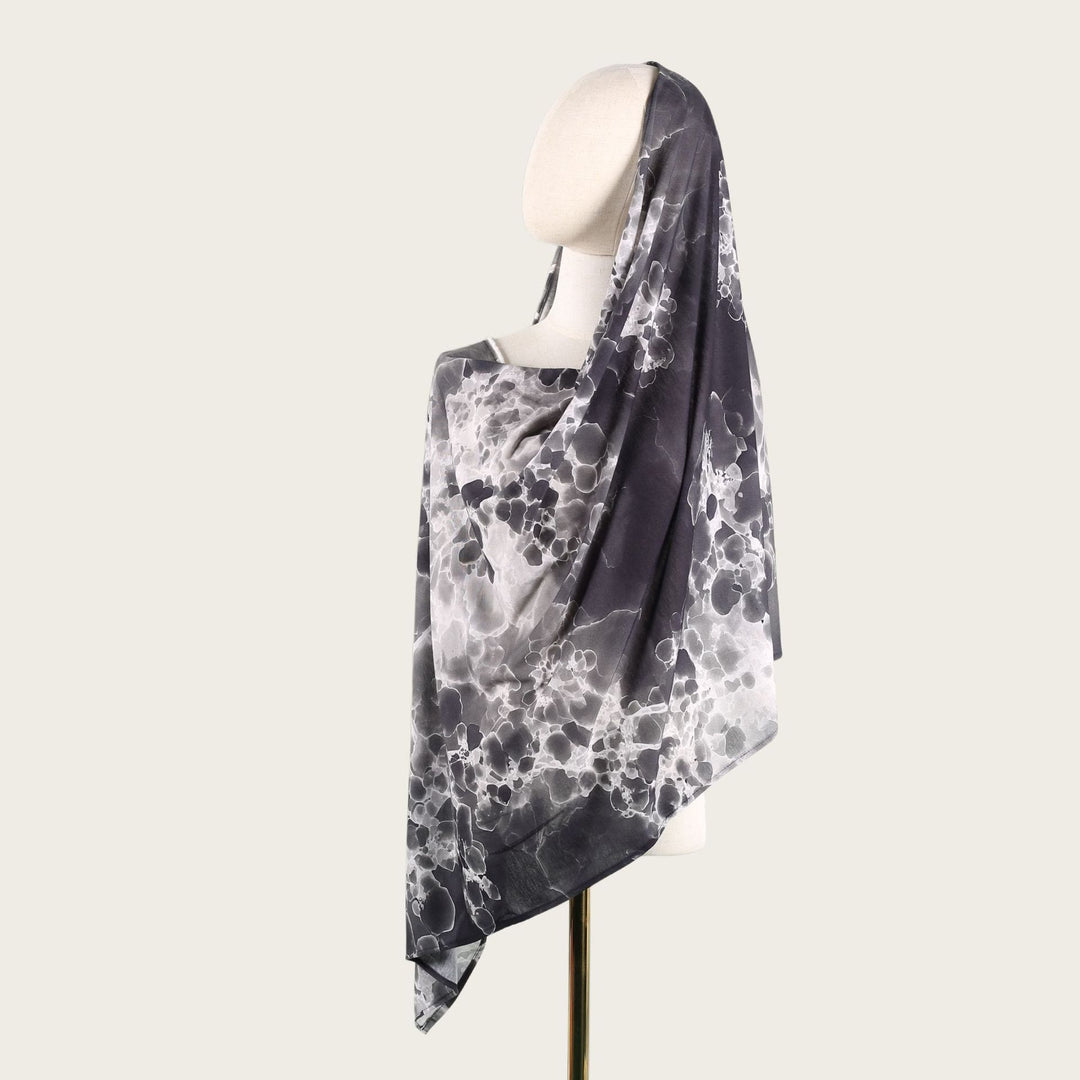 HilalHaven Fluid Hues Art‑Print Satin Cotton Hijab — Multi‑Pattern Long Viscose Head Scarf - 29 - image 57