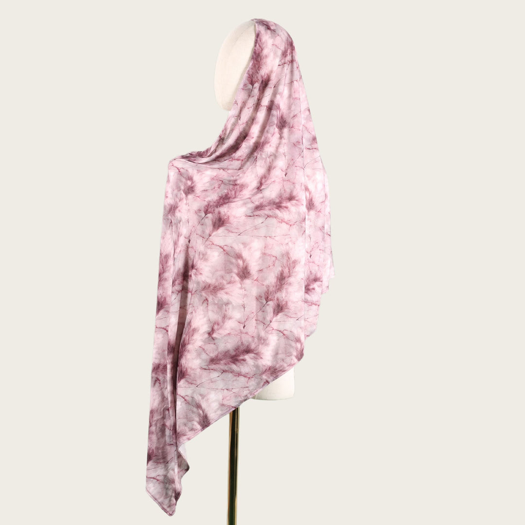 HilalHaven Fluid Hues Art‑Print Satin Cotton Hijab — Multi‑Pattern Long Viscose Head Scarf - 3 - image 5