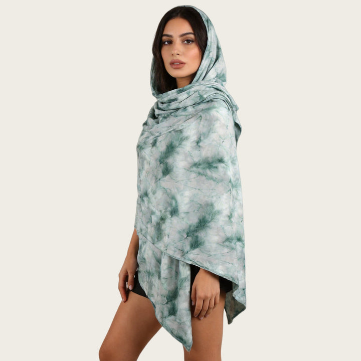 HilalHaven Fluid Hues Art‑Print Satin Cotton Hijab — Multi‑Pattern Long Viscose Head Scarf - image 28