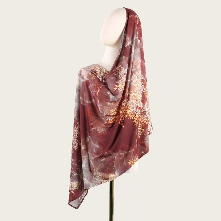 HilalHaven Fluid Hues Art‑Print Satin Cotton Hijab — Multi‑Pattern Long Viscose Head Scarf - 34 - image 67