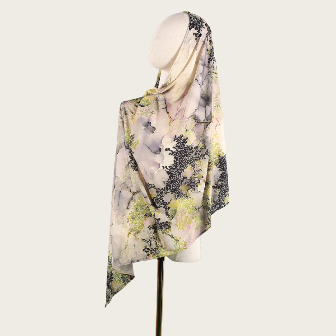 HilalHaven Fluid Hues Art‑Print Satin Cotton Hijab — Multi‑Pattern Long Viscose Head Scarf - 20 - image 39