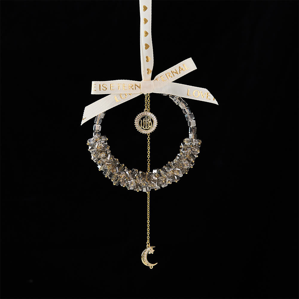 HilalHaven "Lunar Whisper" Crystal Wreath Car Pendant — Luxury Hand‑crafted Auto Ornament - image 7