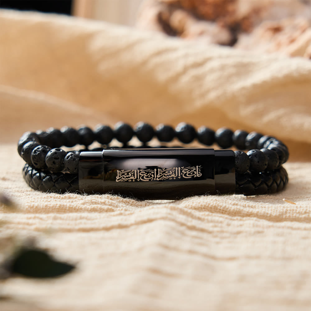 HilalHaven Script Horizon Multi‑strand Beaded Bracelet - Lava Rock Beads - image 6