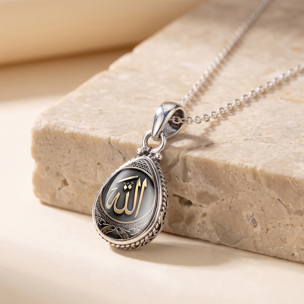 HilalHaven Silent Script Allah Teardrop‑Shaped Pendant Necklace - image 3
