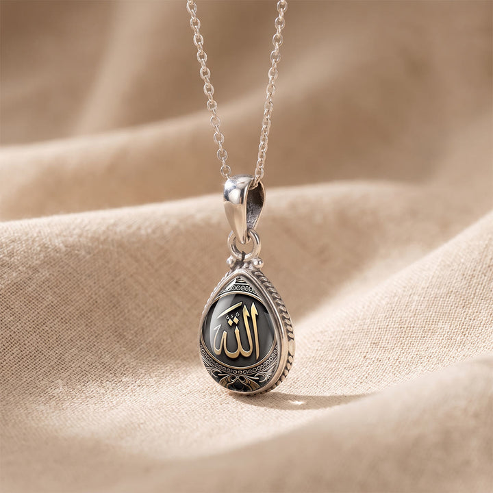 HilalHaven Silent Script Allah Teardrop‑Shaped Pendant Necklace - image 4