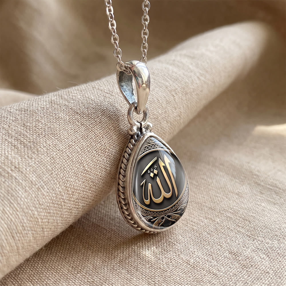HilalHaven Silent Script Allah Teardrop‑Shaped Pendant Necklace - image 6