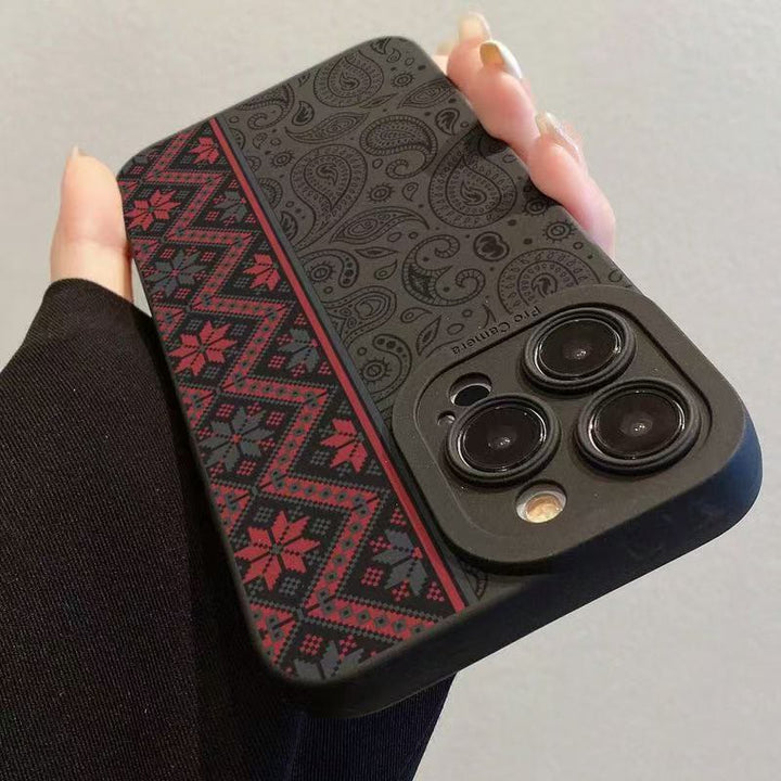 HilalHaven Heritage Weave Embossed Silicone Phone Case — Ethnic‑Pattern Shockproof Soft Cover for IPhone - image 3