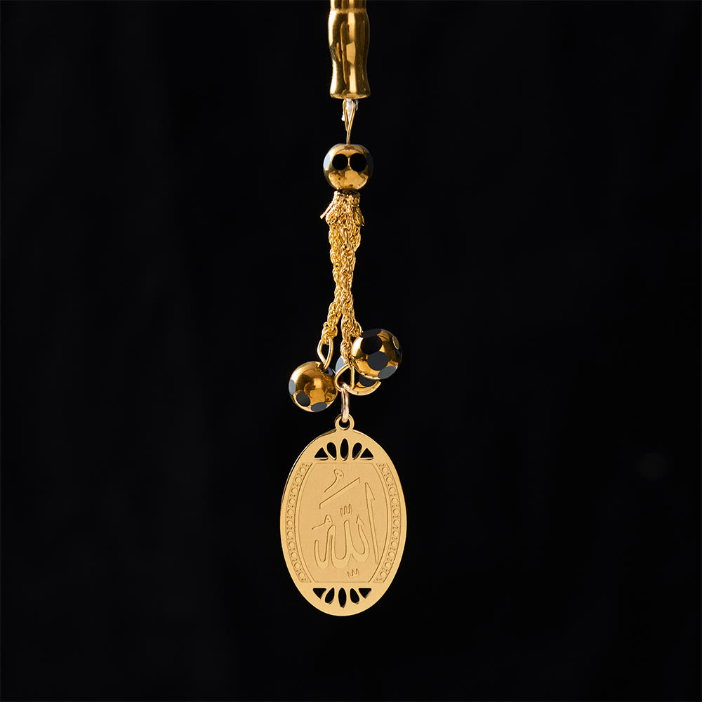 HilalHaven Vertical Thuluth Verse Pendulous Strand Allah Faceted Bead Auto Rearview Mirror Car Pendant - image 23