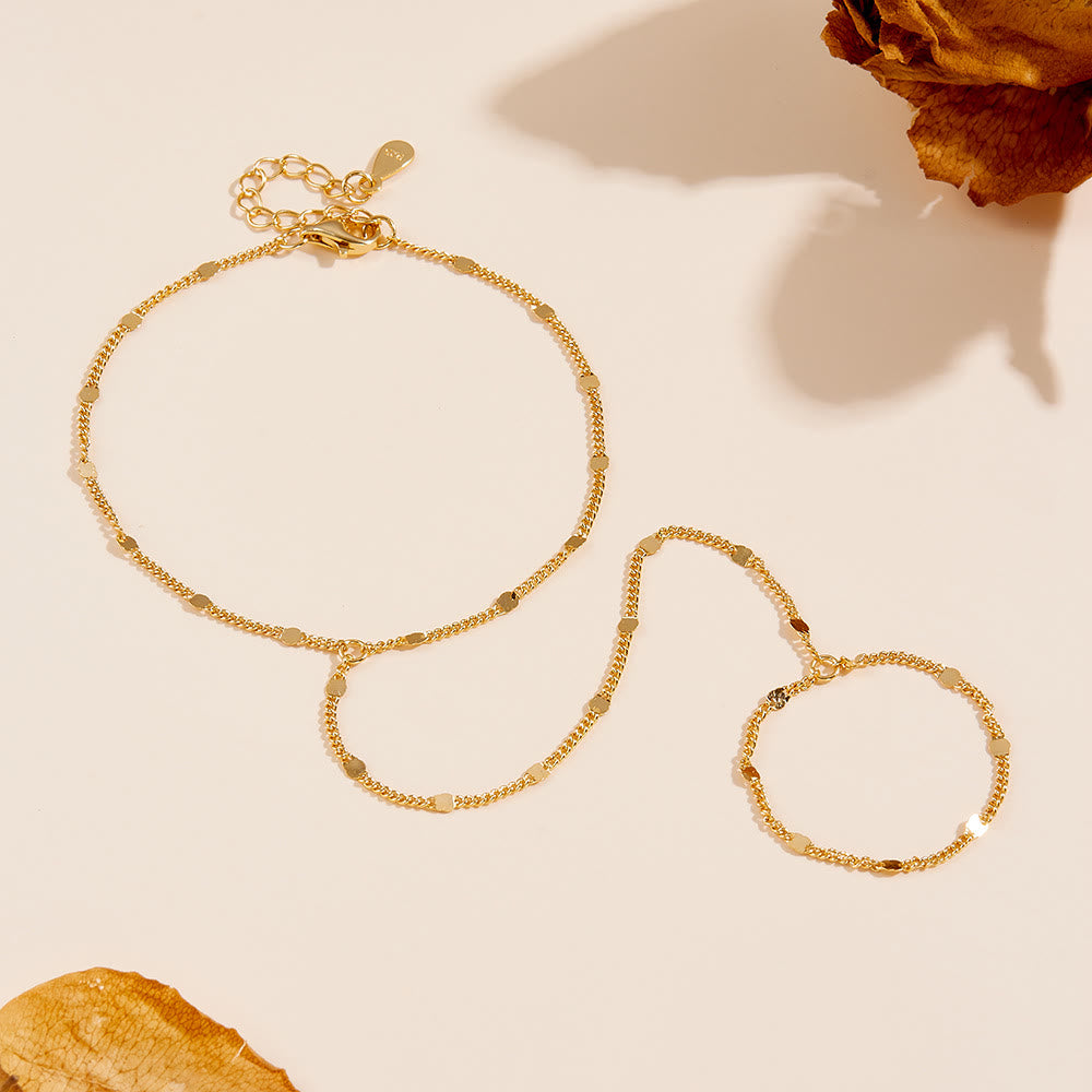 HilalHaven Luminous Thread Linked Ring‑Hand Chains - image 2