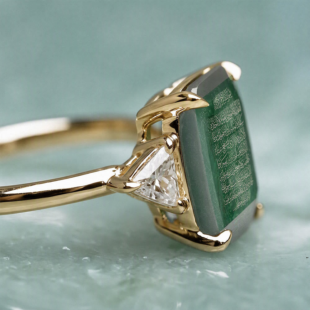 HilalHaven Sacred Tablet Carved Gem Signet Ring - image 12