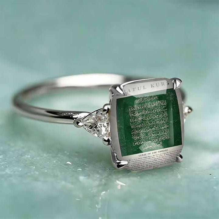 HilalHaven Sacred Tablet Carved Gem Signet Ring - Silver - US 10 - image 4