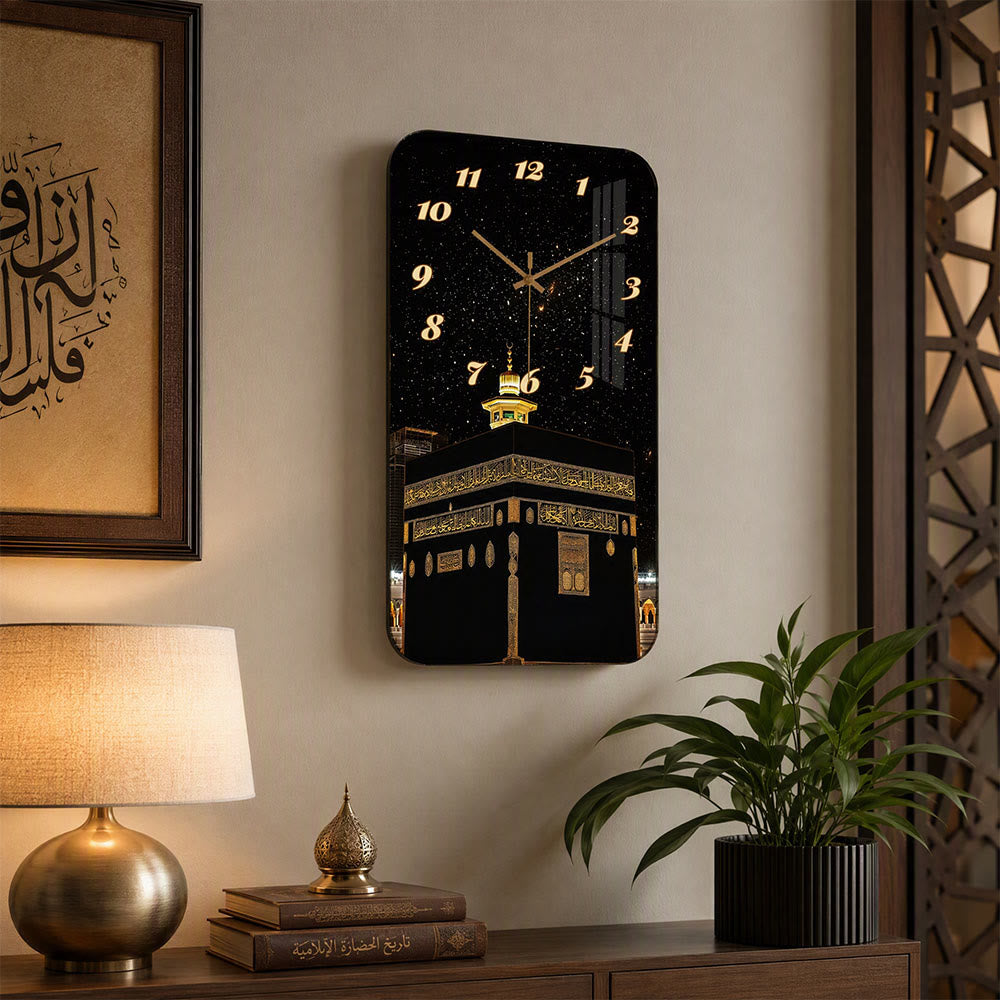 HilalHaven Sacred Night View Acrylic Wall Clock — Rectangle Silent Sweep Movement Islamic Home Time Decor - image 10