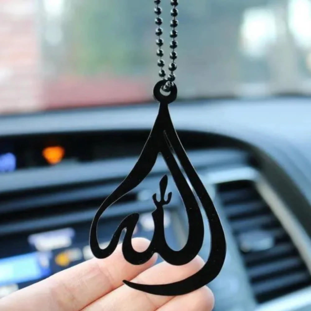 HilalHaven Minimalist Teardrop Allah Car Hanging Ornament - image 1