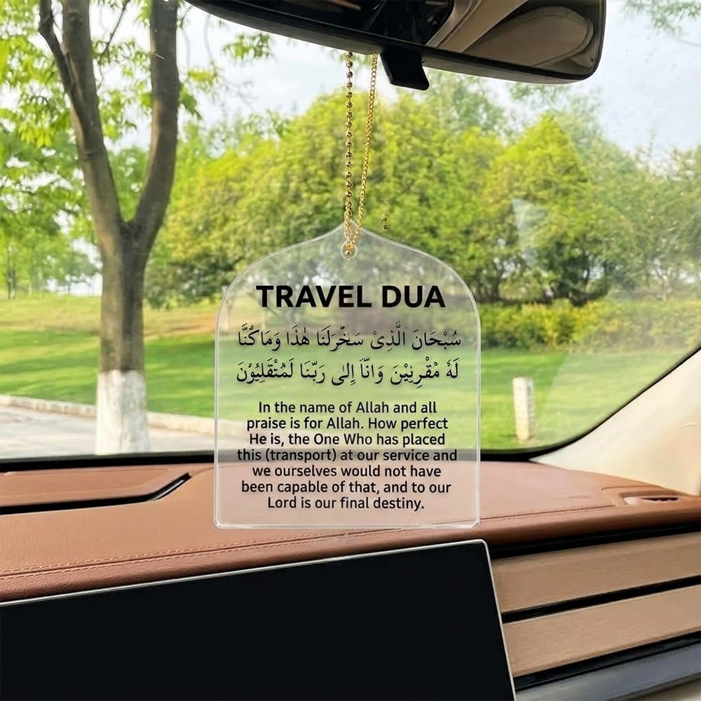 HilalHaven Travel Dua Islamic Travel Prayer Car Hanging Ornamen - Clear - image 1