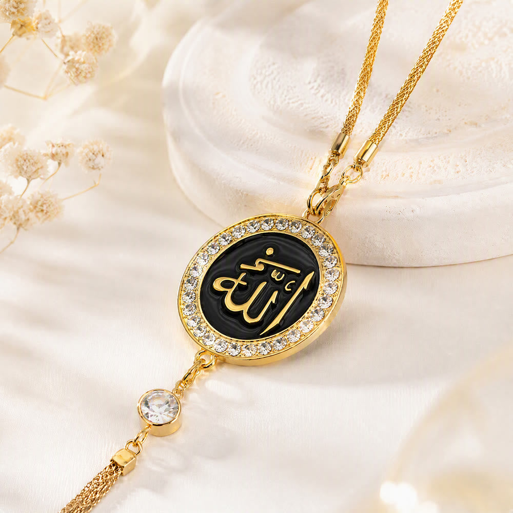 HilalHaven Radiant Medal Arabic Calligraphy Car Rearview Mirror Charm - Golden - image 6