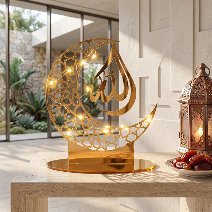 HilalHaven Lunar Radiance Acrylic Tabletop Decor With LED Light - image 3