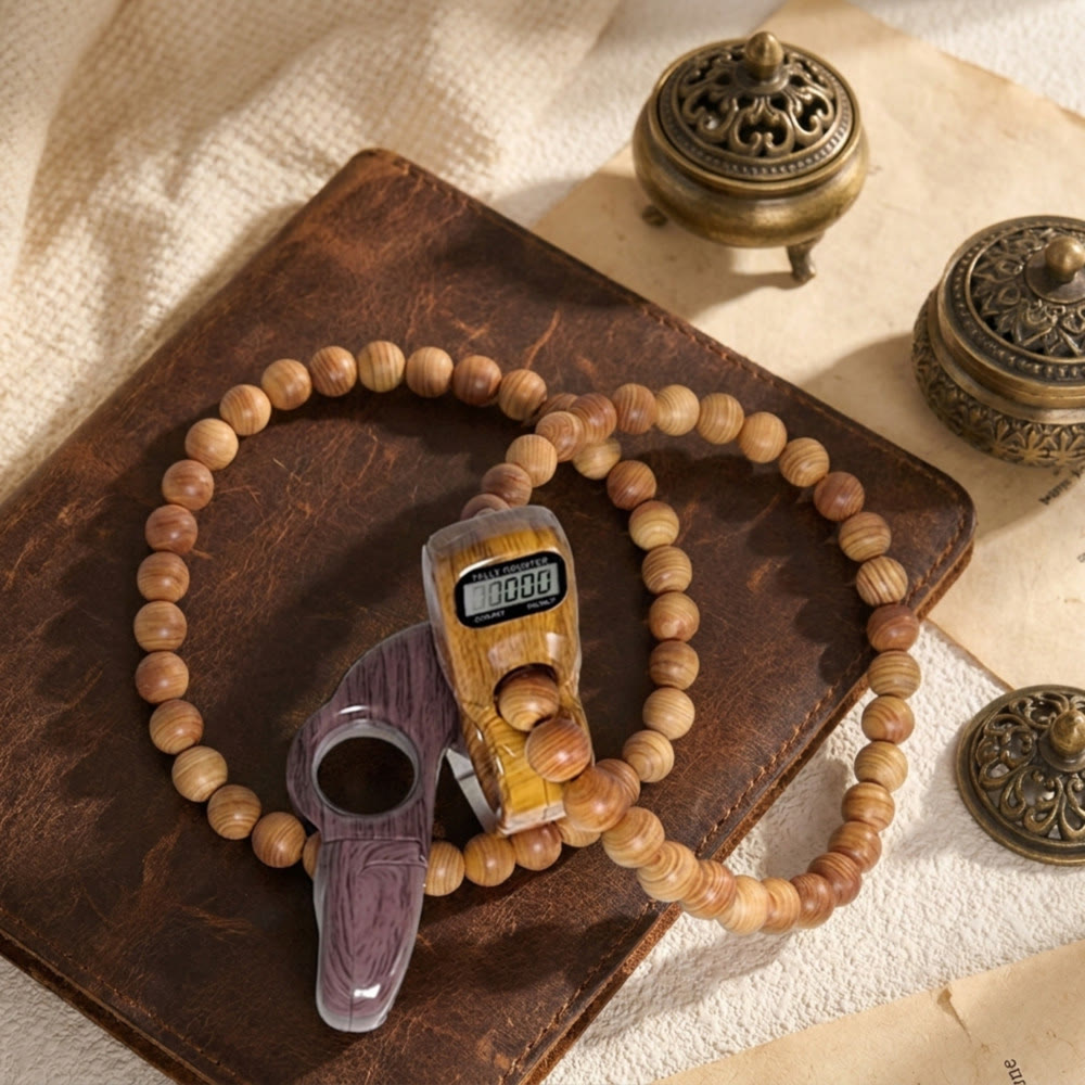 HilalHaven Wood Grain Click Digital Tasbih Counter - image 1