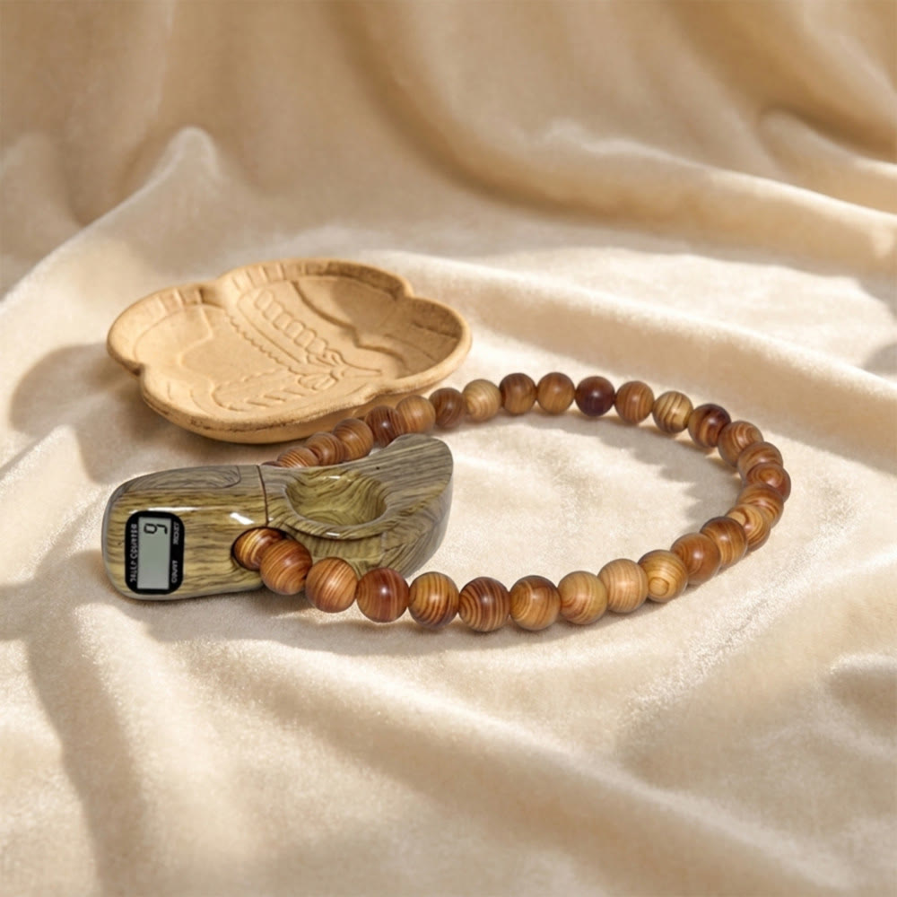 HilalHaven Wood Grain Click Digital Tasbih Counter - Khaki - image 3