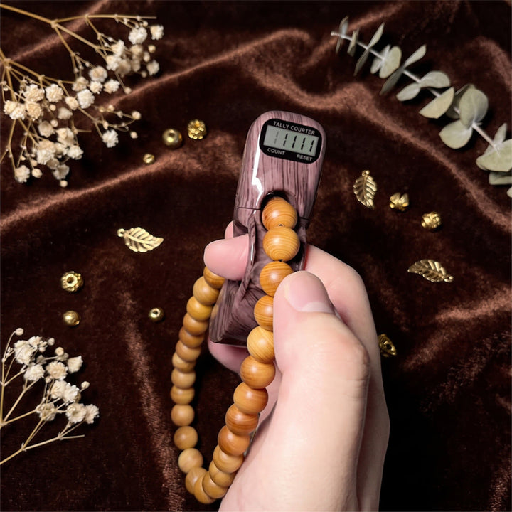 HilalHaven Wood Grain Click Digital Tasbih Counter - Purple - image 0