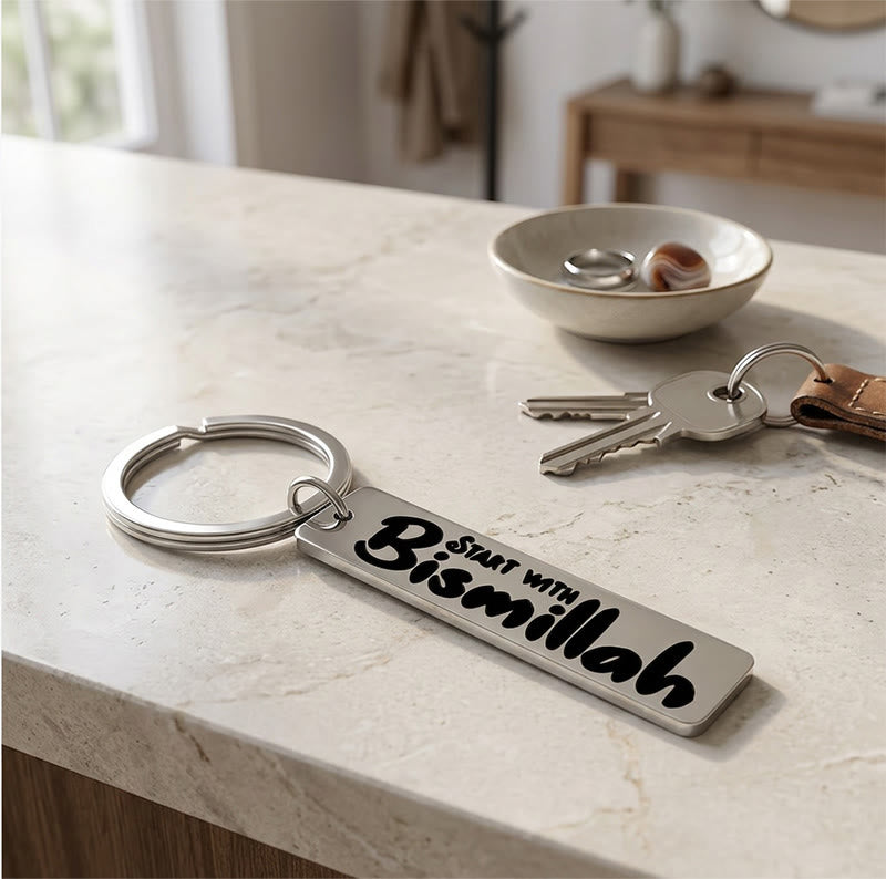 HilalHaven Start With Bismillah Stainless Steel Keychain - image 3