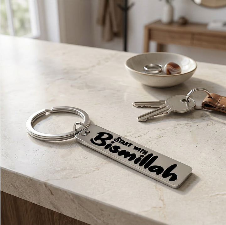 HilalHaven Start With Bismillah Stainless Steel Keychain - image 3