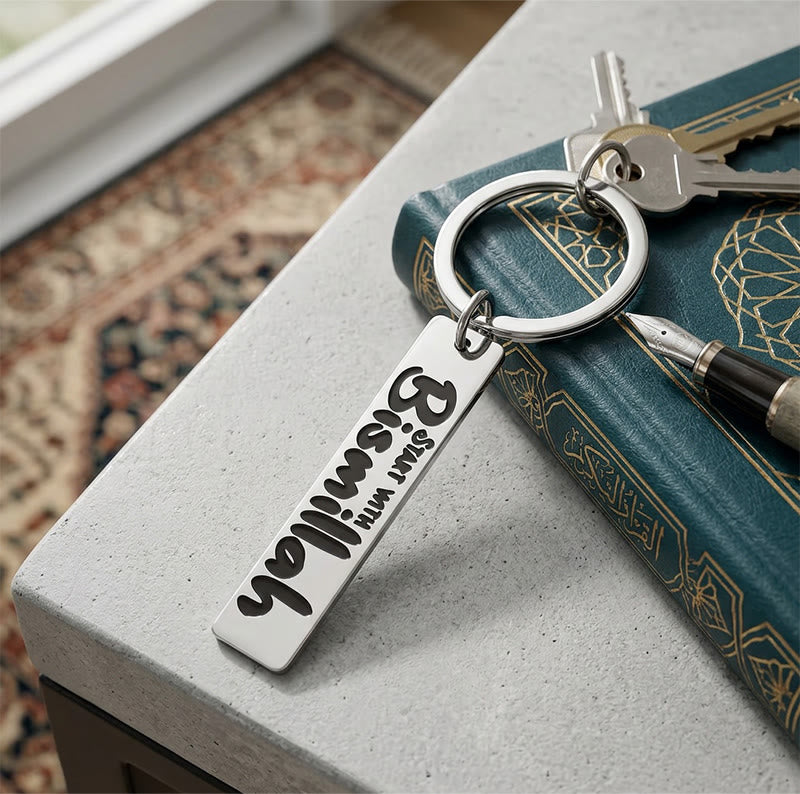 HilalHaven Start With Bismillah Stainless Steel Keychain - image 2